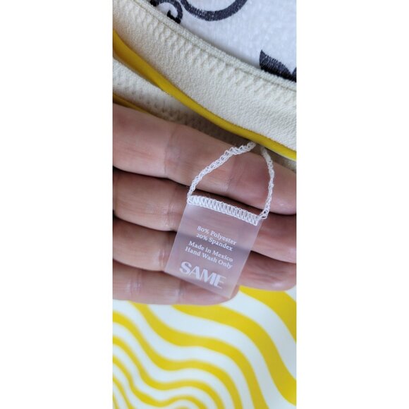 SAME Los Angeles Swim Womens One Piece ColorBlock Stripped Yellow Small - Picture 7 of 8